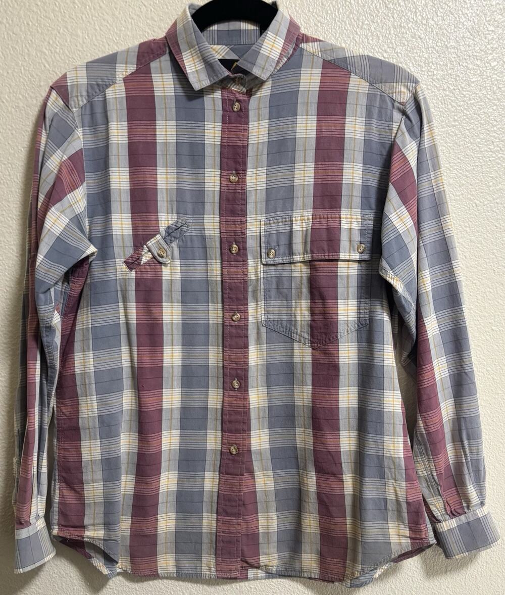 Vintage Plaid Flannel Button Up Shirt Camp Retro Outdoor Hiking Women’s Size 6